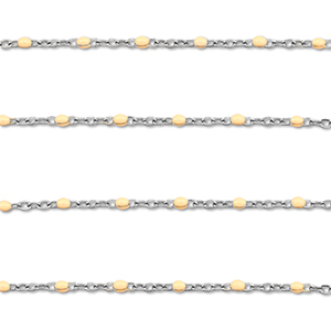 Roestvrij stalen (RVS) Stainless steel onderdelen jasseron 1mm Silver-nude peach