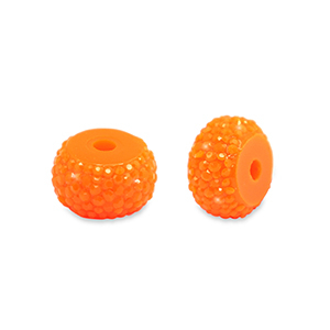 Resin kralen rondellen 10mm Neon orange
