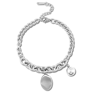 Roestvrij stalen (RVS) Stainless steel armbanden bal Silver