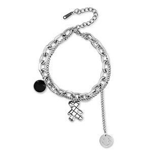 Roestvrij stalen (RVS) Stainless steel armbanden beer Silver