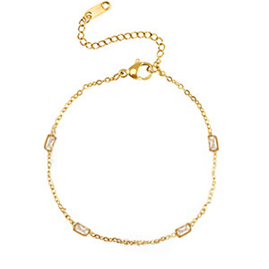 Roestvrij stalen (RVS) Stainless steel armbanden crystal Gold