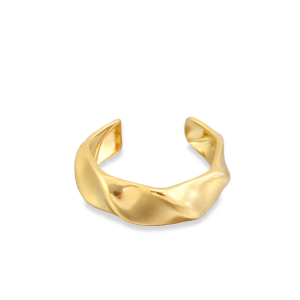 Roestvrij stalen (RVS) Stainless steel ringen twisted Gold
