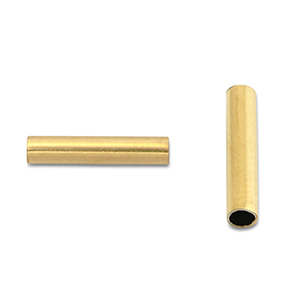 Roestvrij stalen (RVS) Stainless steel kralen tube 10mm Gold