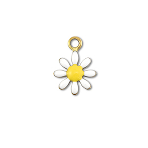 Roestvrij stalen (RVS) Stainless steel bedels bloem Gold-white-yellow