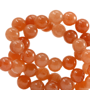Natuursteen kralen carneool en agaat 6mm Orange opal