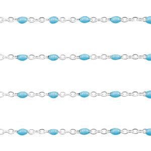 Roestvrij stalen (RVS) Stainless steel onderdelen jasseron 1mm Turquoise green-zilver