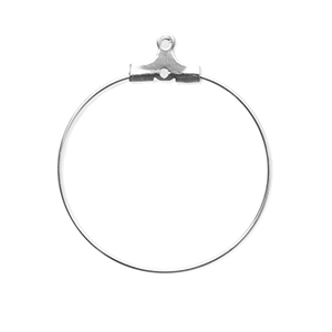 Roestvrij stalen (RVS) Stainless steel onderdelen creool oorring hanger Silver