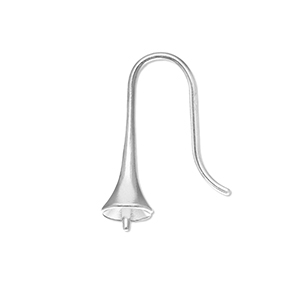 Roestvrij stalen (RVS) Stainless steel onderdelen oorbellen / oorhanger met eindkapje Silver