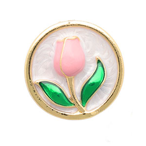 Pins tulp Gold-light pink-green-white