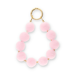Sleutelhangers pompom Light pink-gold