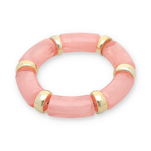 Resin armbanden Gold-pink