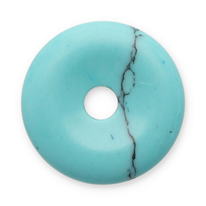 Natuursteen hangers turquoise donut 16mm Turquoise