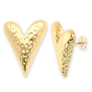Roestvrij stalen (RVS) Stainless steel oorbellen / oorstekers hart Gold