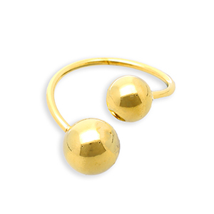 Roestvrij stalen (RVS) Stainless steel ringen bollen Gold