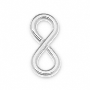 Onderdelen DQ Eco-brass&reg; metaal buigring "8" Antiek zilver (nikkelvrij)