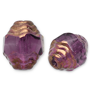Czech kralen FPB ovaal 7x6mm Amethyst-bronze