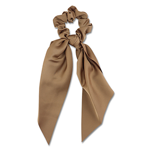 Scrunchies haarelastiek met lint Brown