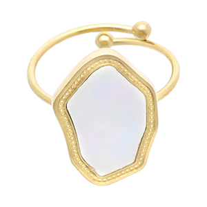 Roestvrij stalen (RVS) Stainless steel ringen Gold-white