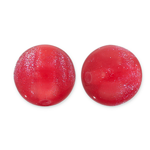 8 mm acryl kralen met glitter Red-turquoise