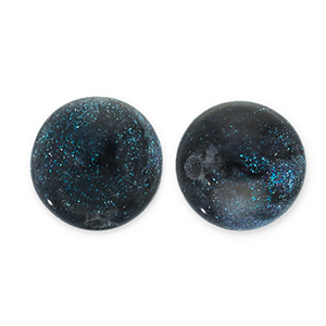 8 mm acryl kralen met glitter Black-turquoise