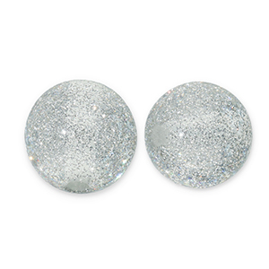 12 mm acryl kralen met glitter Grey-Silver