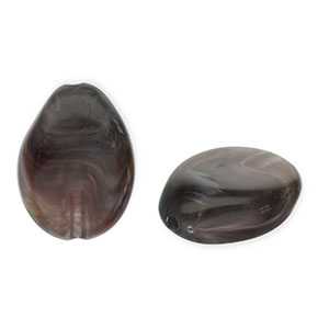 Acryl kralen druppel Dark grey-white