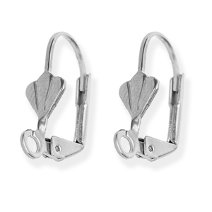 Roestvrij stalen (RVS) stainless steel onderdelen sluitbare oorhangers schelp met oogje Silver
