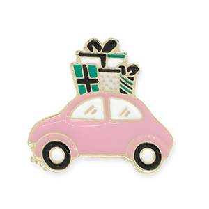 Broches auto met cadeaus Gold-pink-white-green