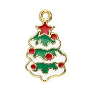 Roestvrij stalen (RVS) Stainless steel bedels kerstboom Gold-white-red-green
