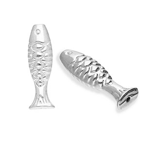 Roestvrij stalen (RVS) Stainless steel kralen vis Silver