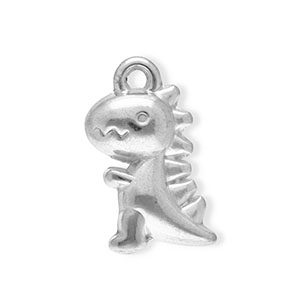 Roestvrij stalen (RVS) Stainless steel bedels dinosaurus Silver