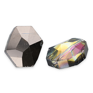 Fashion Facet kralen hexagon Anthracite-AB coating