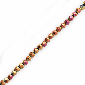 Top Facet kralen rond 3mm Bronze-AB coating