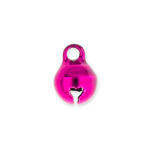 Bedels metaal belletjes 6mm Fuchsia