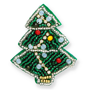 Broches kerstboom Green-blue-red-silver