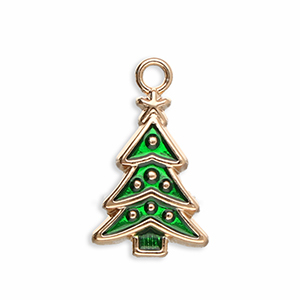 Bedels metaal kerstboom Gold-green