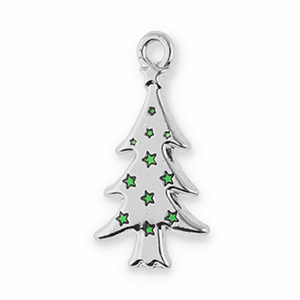 Bedels metaal kerstboom Silver-green