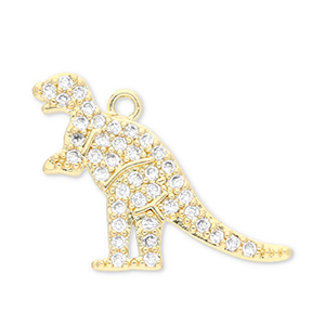 Brass TQ metaal bedels dinosaurus Gold-transparent