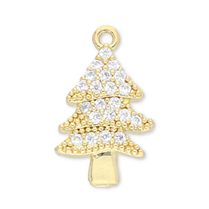 Brass TQ metaal bedels kerstboom Gold-transparent