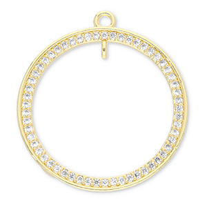 Brass TQ metaal bedels rond met oogje Gold-transparent