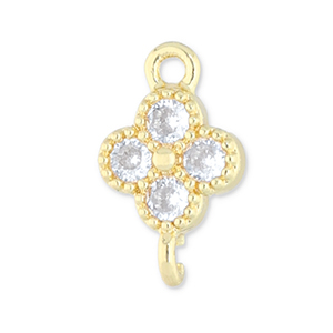 Brass TQ metaal tussenstuk klaver Gold-transparent