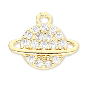 Brass TQ metaal bedels planeet Gold-transparent