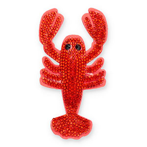 Statement hangers met strass kreeft Orange-black-coral red