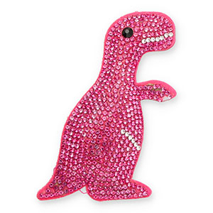 Statement hangers met strass dinosaurus Dark pink-crystal-black