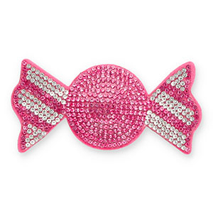 Statement hangers met strass snoepje Dark pink-crystal