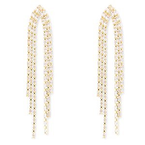 Eco-brass&reg; metaal oorbellen / oorstekers met zirkonia Gold-crystal