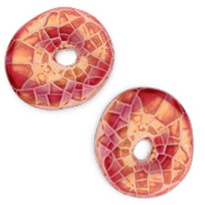 DQ Grieks keramiek kralen donut mosaic Magenta-green gold