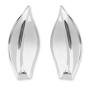 Roestvrij stalen (RVS) Stainless steel oorbellen / oorstekers blad Silver