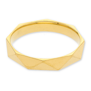 Roestvrij stalen (RVS) Stainless steel ringen facet geslepen Gold