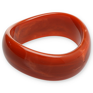 Resin armbanden bangle Rust red-white